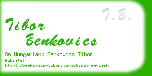 tibor benkovics business card